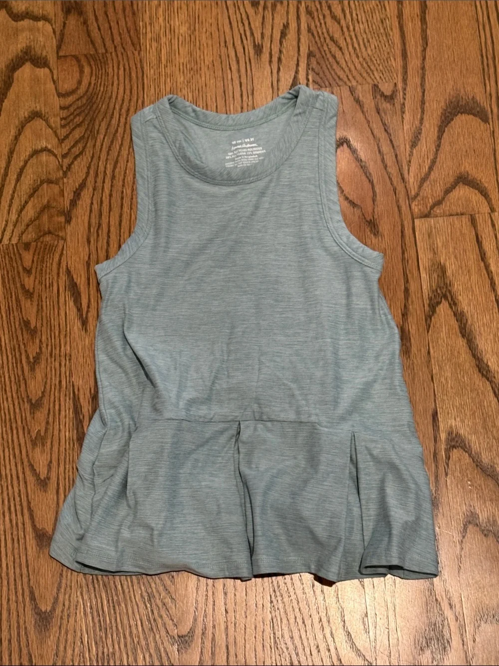Hanna Andersson Light Green Sleeveless Peplum Tank Dress